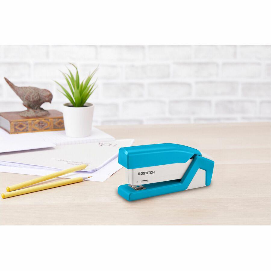 Bostitch InJoy Spring-Powered Antimicrobial Compact Stapler - 20 Sheets Capacity - 105 Staple Capacity - Half Strip - 1/4" Staple Size - 1 Each - Assorted. Picture 7