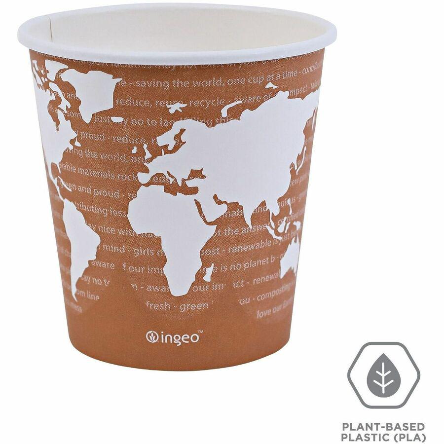 Eco-Products 10 oz World Art Hot Beverage Cups - 50 / Pack - 20 / Carton - Multi - Paper, Resin - Hot Drink. Picture 10