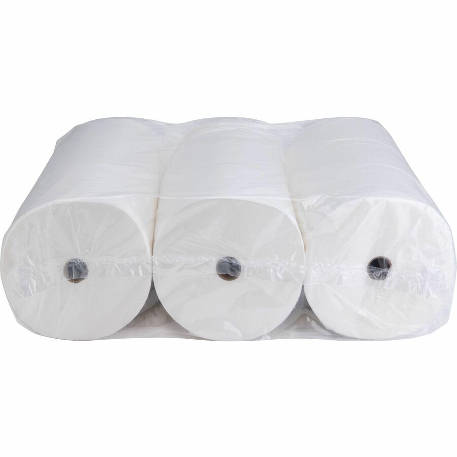 Genuine Joe Solutions Double Capacity Bath Tissue - 2 Ply - 1000 Sheets/Roll - 0.71" Core - White - Virgin Fiber - 36 / Carton. Picture 14