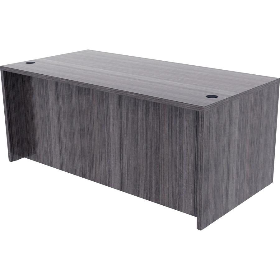 Lorell Weathered Charcoal Laminate Desking Desk Shell - 72" x 36" x 29.5" , 1" Top - Material: Polyvinyl Chloride (PVC) Edge - Finish: Laminate Top, Weathered Charcoal Top. Picture 6