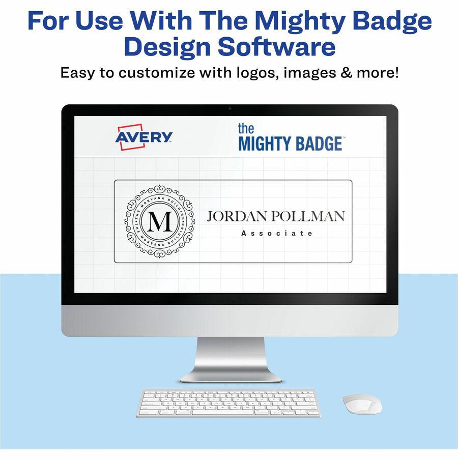 The Mighty Badge&reg; Mighty Badge Professional Reusable Name Badge System - Silver. Picture 3