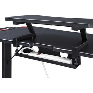 Lorell Gaming Desk - Powder Coated Base - 127 lb Capacity - 36" Height x 48" Width x 26" Depth - Assembly Required - Black - Medium Density Fiberboard (MDF), Polyvinyl Chloride (PVC), Melamine, Carbon. Picture 5