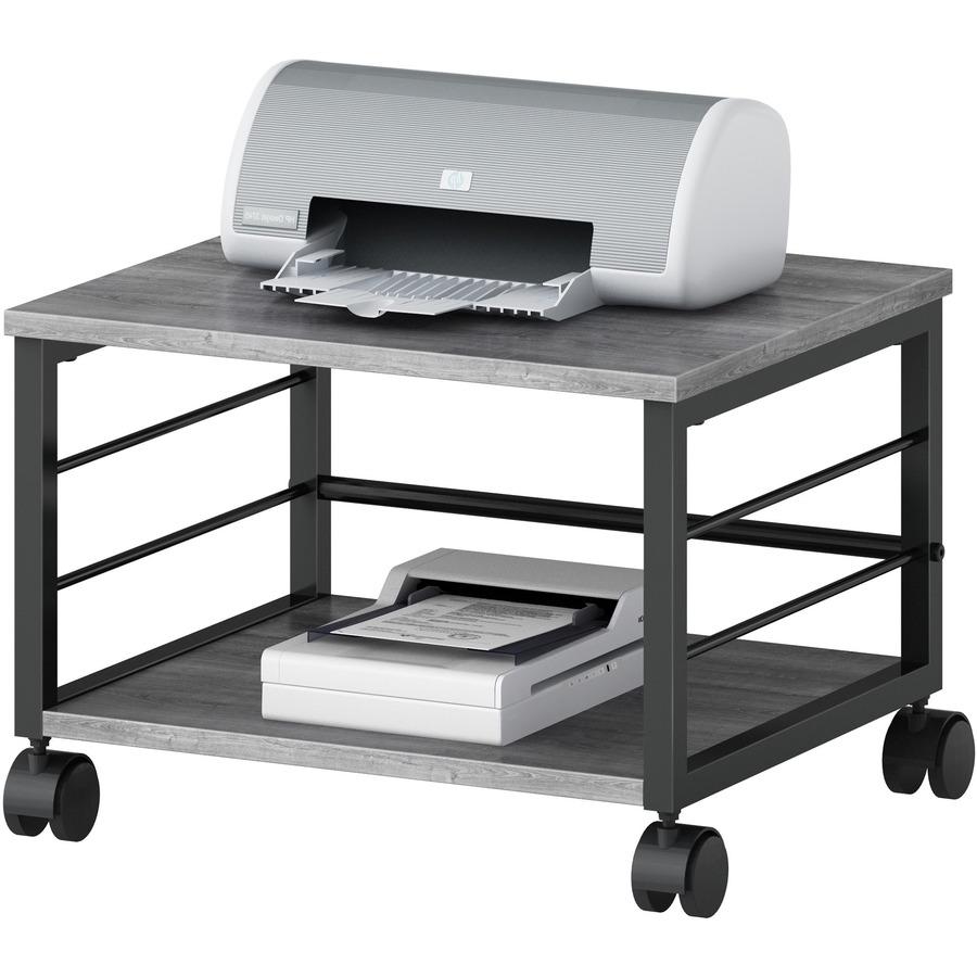 Lorell Underdesk Mobile Machine Stand - 150 lb Load Capacity - 13.2" Height x 18.7" Width x 15.7" Depth - Desk - Powder Coated - Metal, Laminate, Polyvinyl Chloride (PVC) - Charcoal, Black. Picture 9
