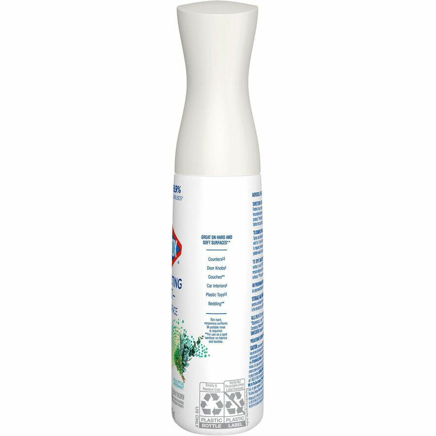 Clorox Disinfecting, Sanitizing, and Antibacterial Mist - 16 fl oz (0.5 quart) - Eucalyptus Peppermint Scent - 1 Each - Non-aerosol, Bleach-free - White. Picture 18