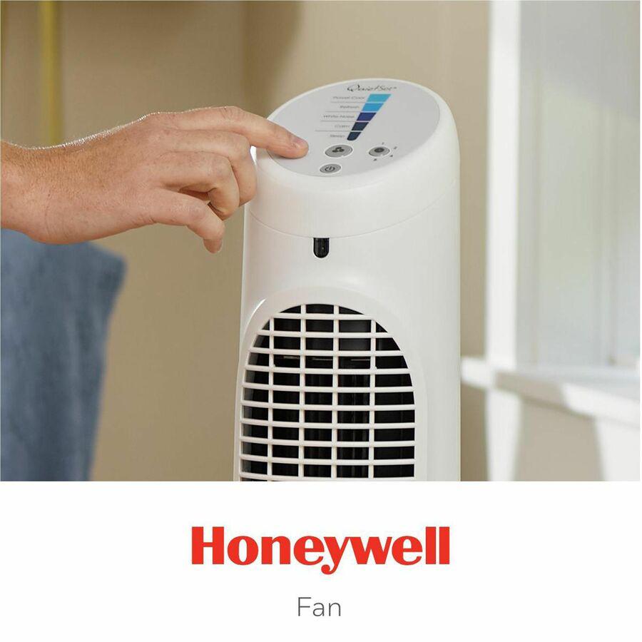 Honeywell QuietSet 5 Tower Fan - 5 Speed - Oscillating, Remote, Timer-off Function, Quiet, Sturdy, Electronic Control Panel, Touch Operation - 40" Height x 8.3" Width x 10.8" Depth - Plastic - White. Picture 8