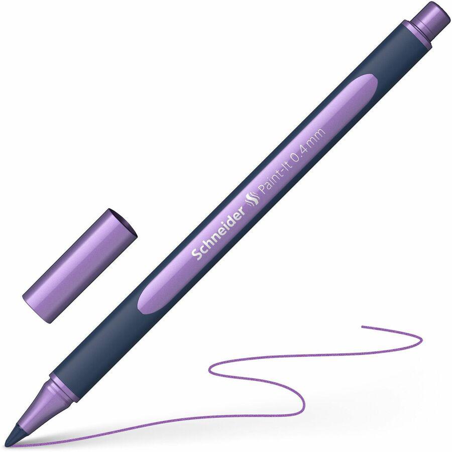 Schneider Metallic Rollerball Pens - 0.4 mm Pen Point Size - Assorted Metallic - Bioplastic Barrel - 8 / Pack. Picture 5