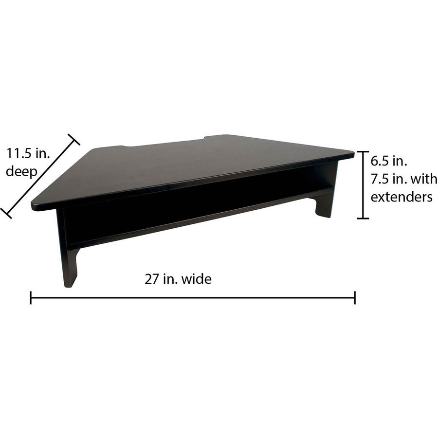 Victor High Rise Monitor Stand - Monitor Stand - Desk Riser - 7.5" Height x 27" Width x 11.5" Depth - Wood - Black. Picture 5