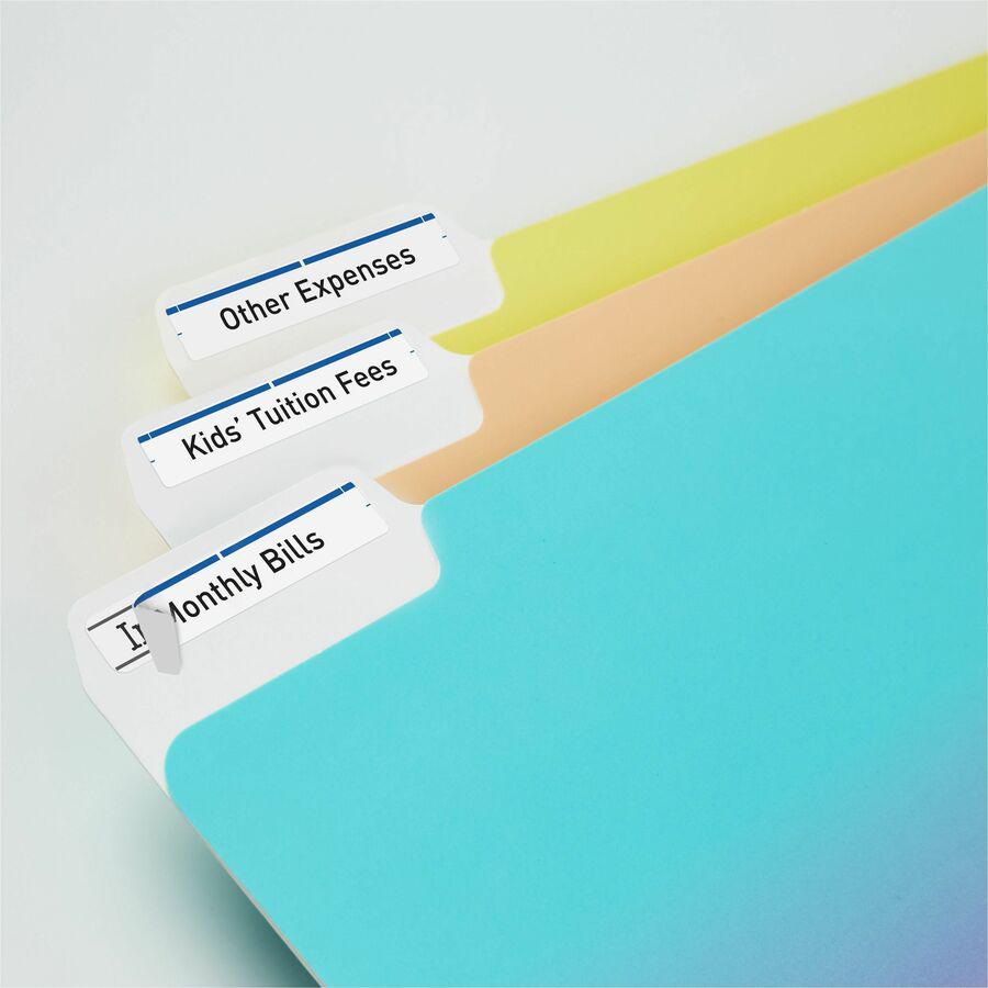 Avery&reg; TrueBlock File Folder Labels - Permanent Adhesive - Rectangle - Laser, Inkjet - Blue - Paper - 30 / Sheet - 50 Total Sheets - 1500 Total Label(s) - 1500 / Box. Picture 6
