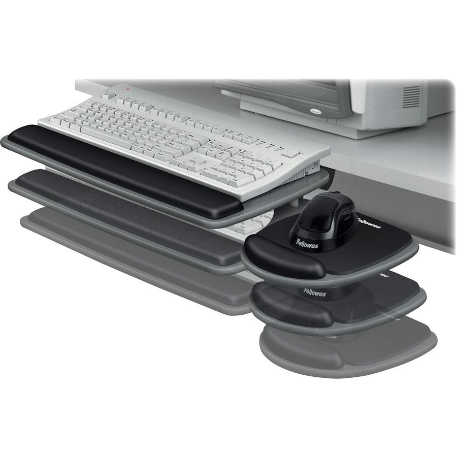 Standard Keyboard Tray - 4.5" Height x 30.5" Width x 20" Depth - Graphite, Black - Wood - 1. Picture 6