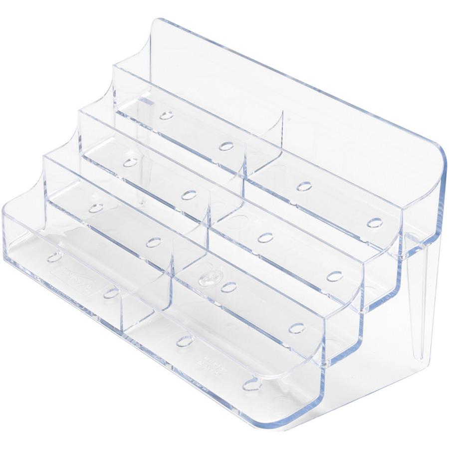 Deflecto Business Card Holder - 0.4" x 7.9" x 3.5" x - Acrylic - 1 Each - Clear. Picture 4