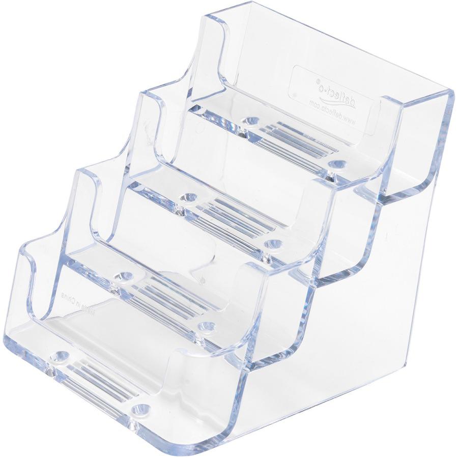 Deflecto Business Card Holder - 3.8" x 3.9" x 3.5" x - Acrylic - 1 Each - Clear. Picture 2