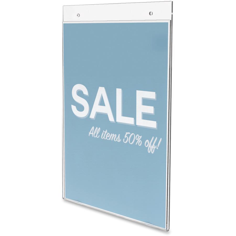 Deflecto Classic Image Wall Mount Sign Holder - 1 Each - 8.5" Width x 11" Height - Wall Mountable - Plastic - Clear. Picture 9