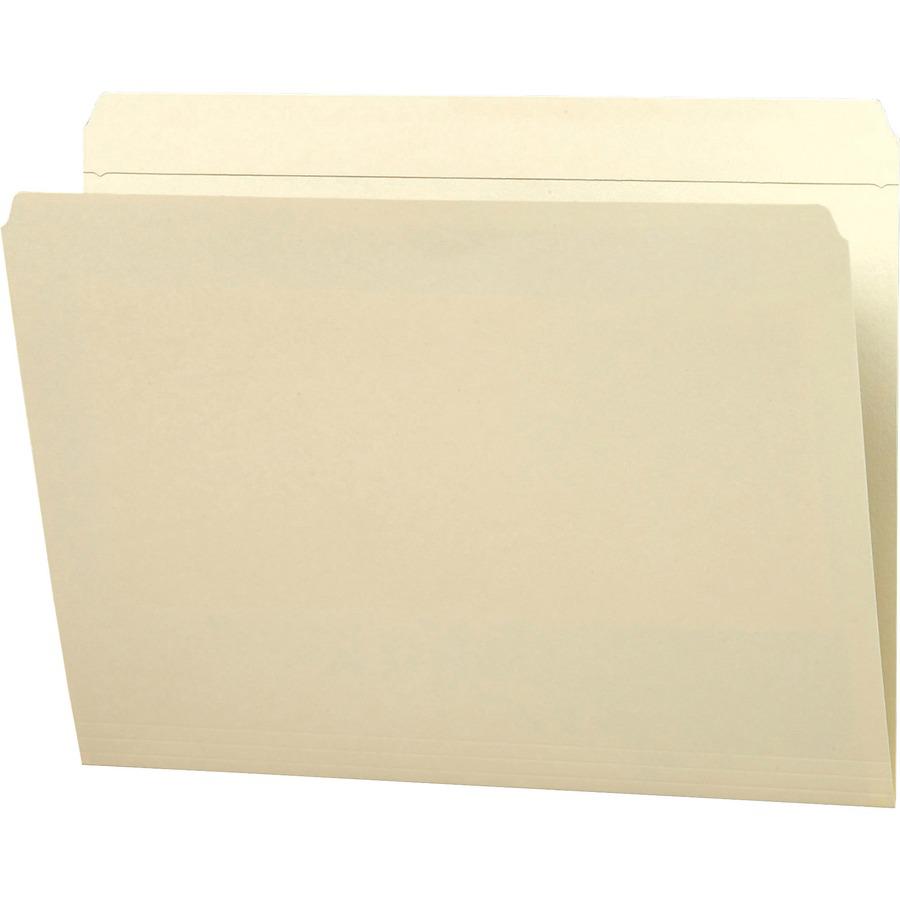 Smead Straight Tab Cut Letter Recycled Top Tab File Folder - 8 1/2" x 11" - 3/4" Expansion - Manila - Manila - 10% Recycled - 100 / Box. Picture 5