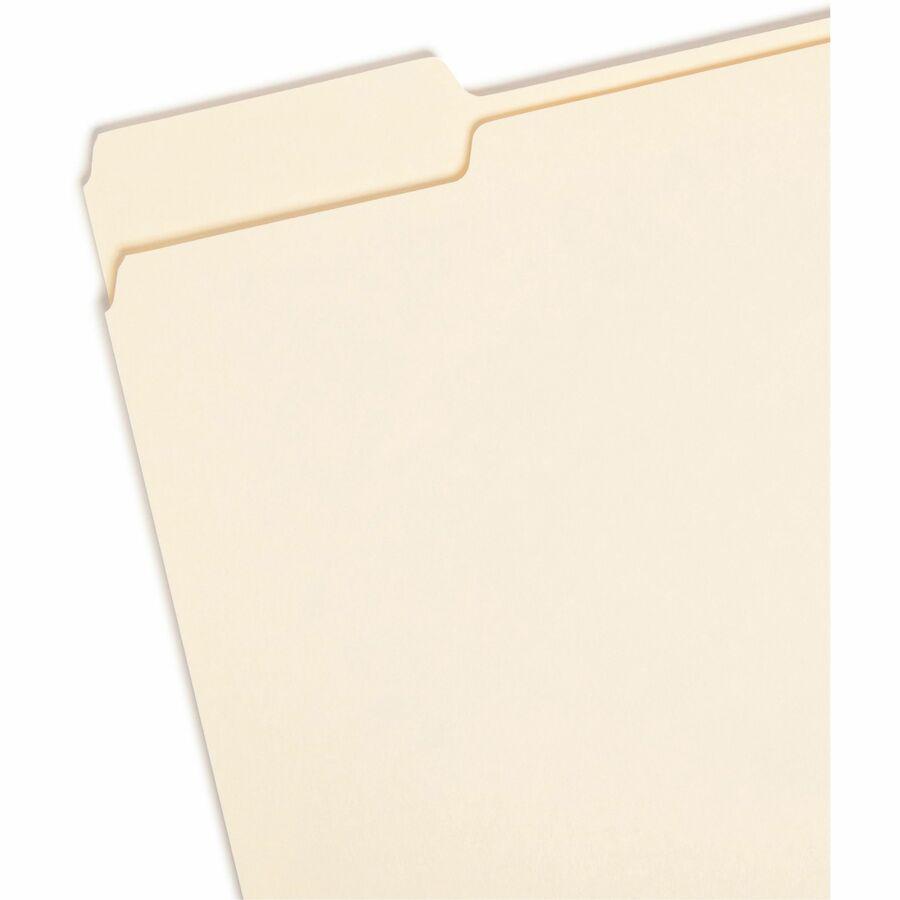 Smead 1/3 Tab Cut Letter Recycled Top Tab File Folder - 8 1/2" x 11" - 3/4" Expansion - Top Tab Location - Assorted Position Tab Position - Manila - 10% Recycled - 100 / Box. Picture 6