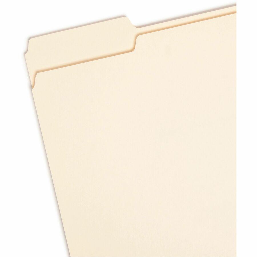 Smead 1/3 Tab Cut Letter Recycled Top Tab File Folder - 8 1/2" x 11" - 3/4" Expansion - Top Tab Location - Left Tab Position - Manila - 10% Recycled - 100 / Box. Picture 6