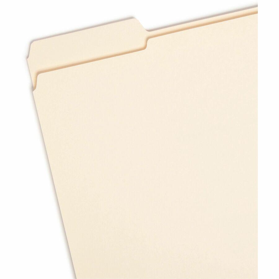 Smead 1/3 Tab Cut Letter Recycled Top Tab File Folder - 8 1/2" x 11" - 3/4" Expansion - Top Tab Location - Left Tab Position - Manila - 10% Recycled - 100 / Box. Picture 6