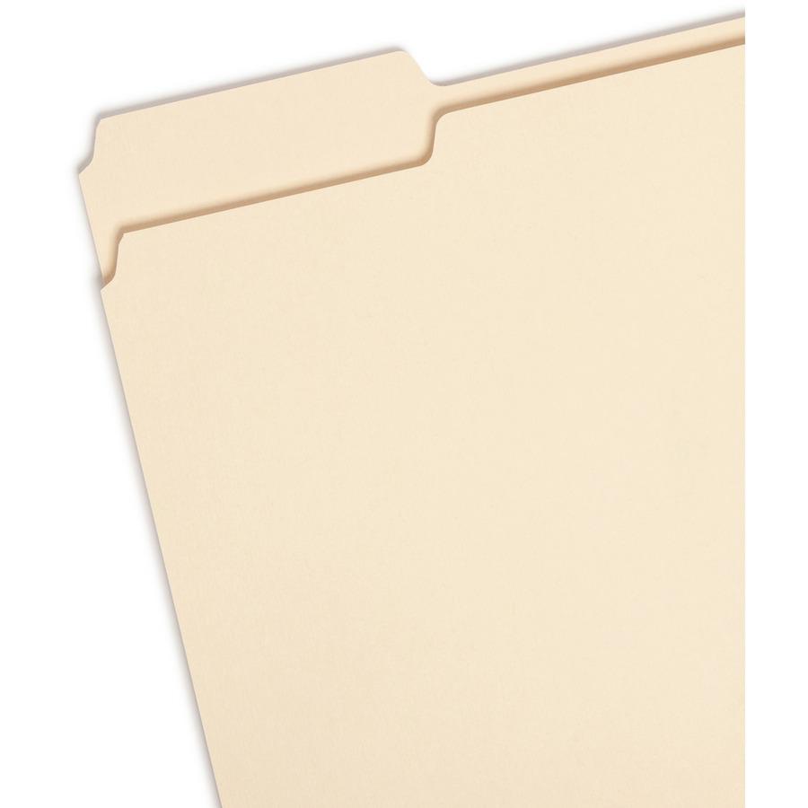 Smead 1/3 Tab Cut Letter Recycled Top Tab File Folder - 8 1/2" x 11" - 3/4" Expansion - Top Tab Location - Assorted Position Tab Position - Manila - 100% Recycled - 100 / Box. Picture 8