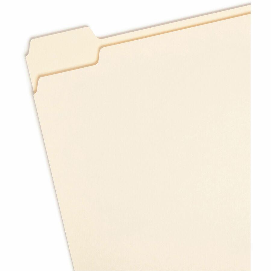 Smead 1/5 Tab Cut Letter Recycled Top Tab File Folder - 8 1/2" x 11" - 3/4" Expansion - Top Tab Location - Assorted Position Tab Position - Manila - 10% Recycled - 100 / Box. Picture 6