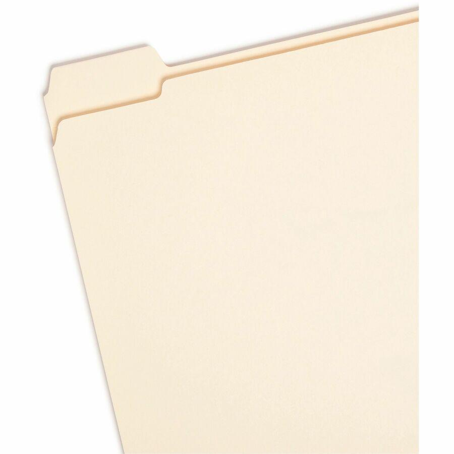 Smead 1/5 Tab Cut Letter Recycled Top Tab File Folder - 8 1/2" x 11" - 3/4" Expansion - Top Tab Location - Assorted Position Tab Position - Manila - 10% Recycled - 100 / Box. Picture 6