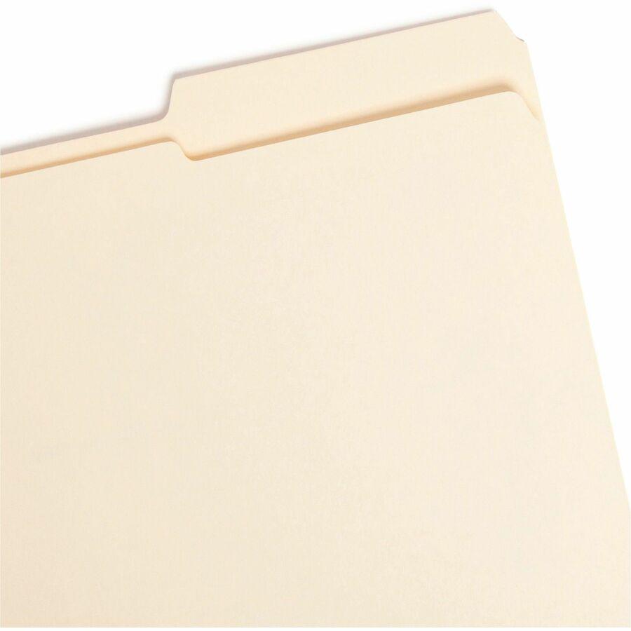 Smead 2/5 Tab Cut Letter Recycled Top Tab File Folder - 8 1/2" x 11" - 3/4" Expansion - Top Tab Location - Right Tab Position - Manila - Manila - 10% Recycled - 100 / Box. Picture 7