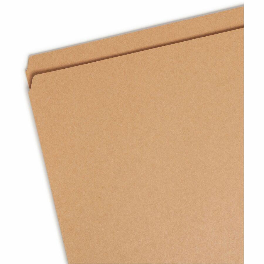 Smead Straight Tab Cut Letter Recycled Top Tab File Folder - 8 1/2" x 11" - 3/4" Expansion - Kraft - 10% Recycled - 100 / Box. Picture 6