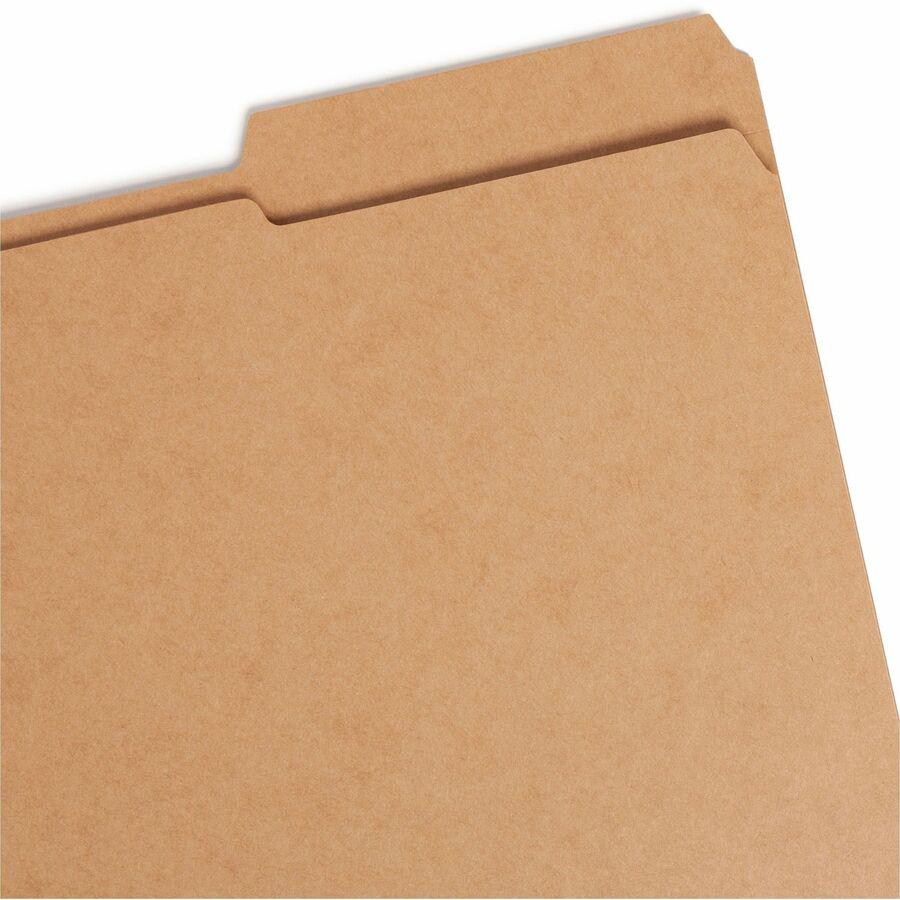Smead 10786 2/5 Tab Cut Letter Recycled Top Tab File Folder - 8 1/2" x 11" - 3/4" Expansion - Top Tab Location - Right Tab Position - Kraft - Kraft - 10% Recycled - 100 / Box. Picture 6