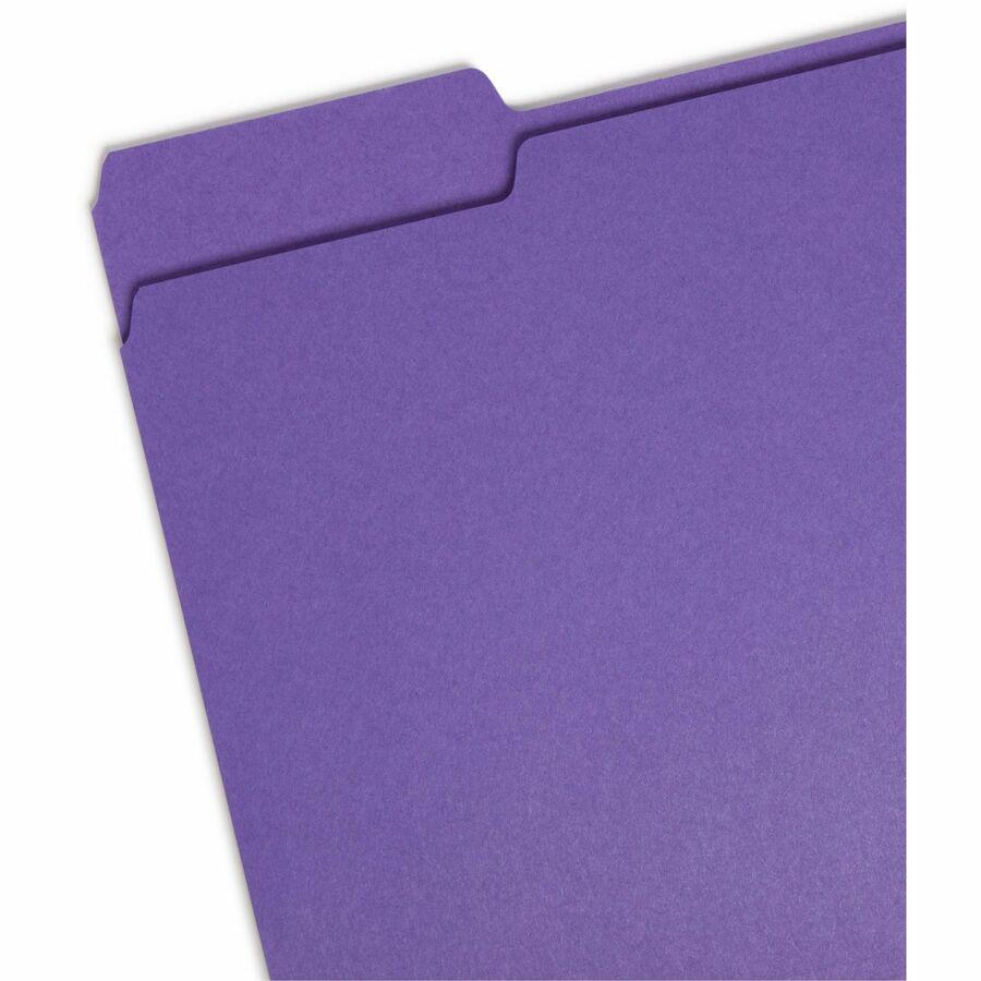 Smead 1/3 Tab Cut Letter Recycled Top Tab File Folder - 8 1/2" x 11" - 3/4" Expansion - Top Tab Location - Assorted Position Tab Position - Assorted - 10% Recycled - 100 / Box. Picture 6