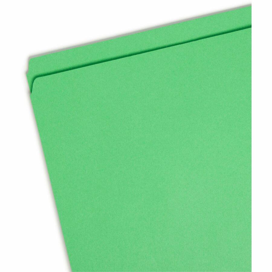 Smead Straight Tab Cut Letter Recycled Top Tab File Folder - 8 1/2" x 11" - 3/4" Expansion - Green - 10% Recycled - 100 / Box. Picture 8