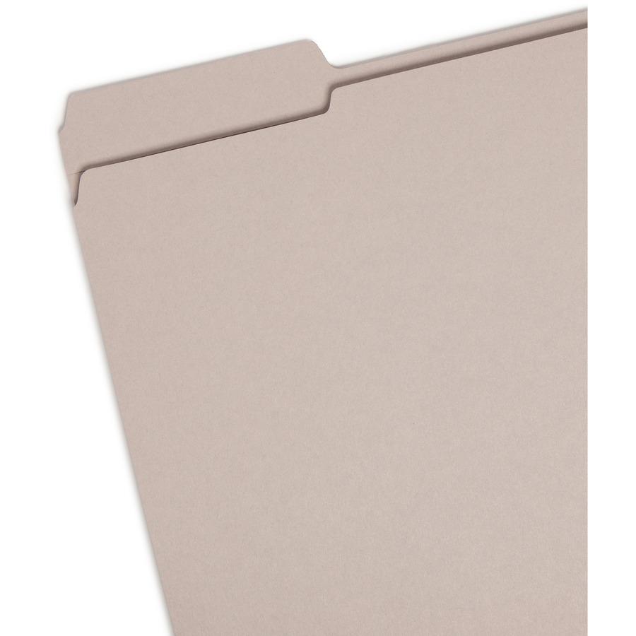 Smead Colored 1/3 Tab Cut Letter Recycled Top Tab File Folder - 8 1/2" x 11" - 3/4" Expansion - Top Tab Location - Assorted Position Tab Position - Gray - 10% Recycled - 100 / Box. Picture 4