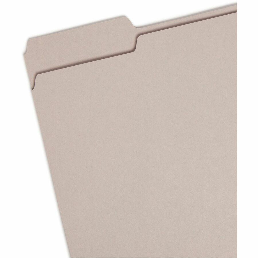 Smead Colored 1/3 Tab Cut Letter Recycled Top Tab File Folder - 8 1/2" x 11" - 3/4" Expansion - Top Tab Location - Assorted Position Tab Position - Gray - 10% Recycled - 100 / Box. Picture 6