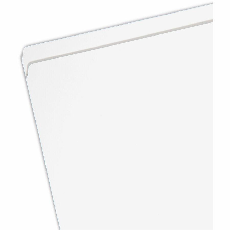 Smead Colored Straight Tab Cut Letter Recycled Top Tab File Folder - 8 1/2" x 11" - 3/4" Expansion - White - 10% Recycled - 100 / Box. Picture 6