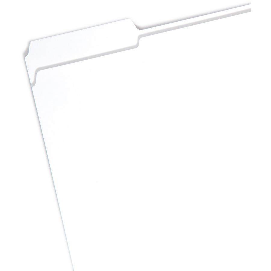 Smead Colored 1/3 Tab Cut Letter Recycled Top Tab File Folder - 8 1/2" x 11" - Top Tab Location - Assorted Position Tab Position - White - 10% Recycled - 100 / Box. Picture 4