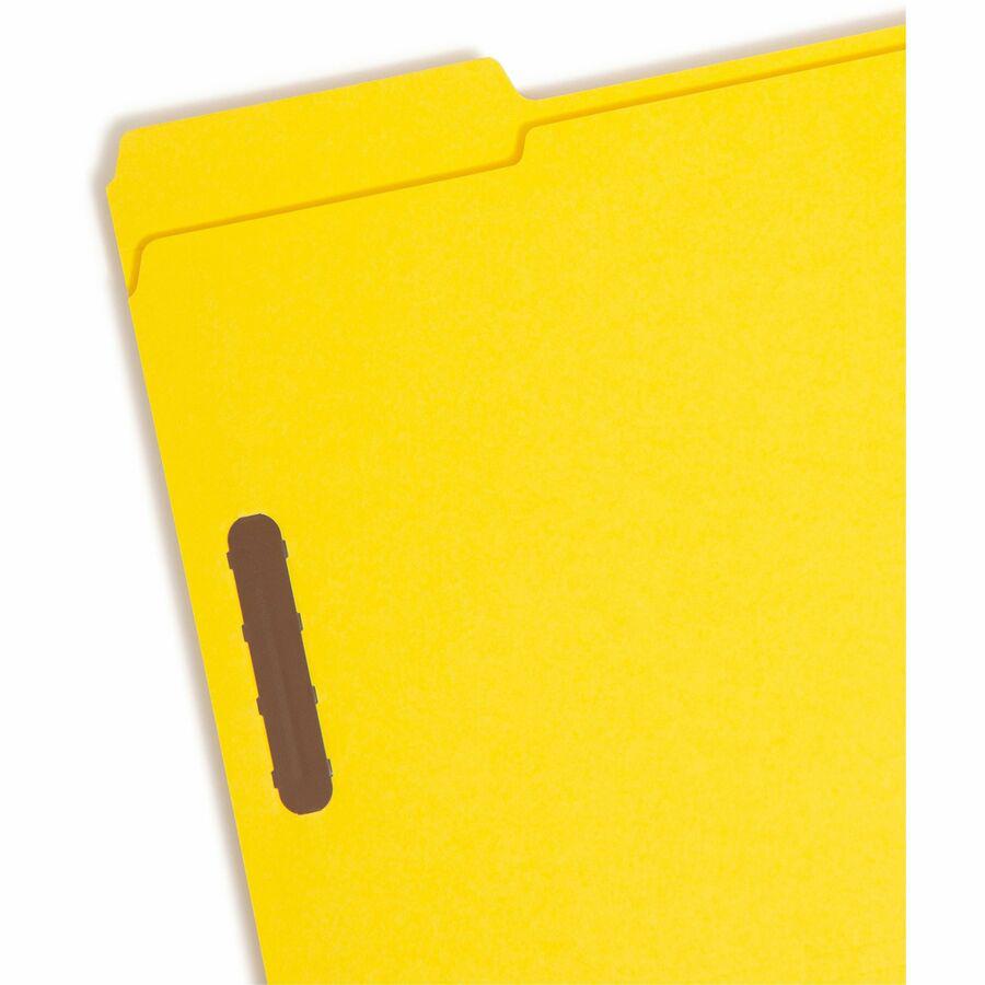 Smead Colored 1/3 Tab Cut Letter Recycled Fastener Folder - 8 1/2" x 11" - 3/4" Expansion - 2 x 2K Fastener(s) - 2" Fastener Capacity for Folder - Top Tab Location - Assorted Position Tab Position - Y. Picture 6