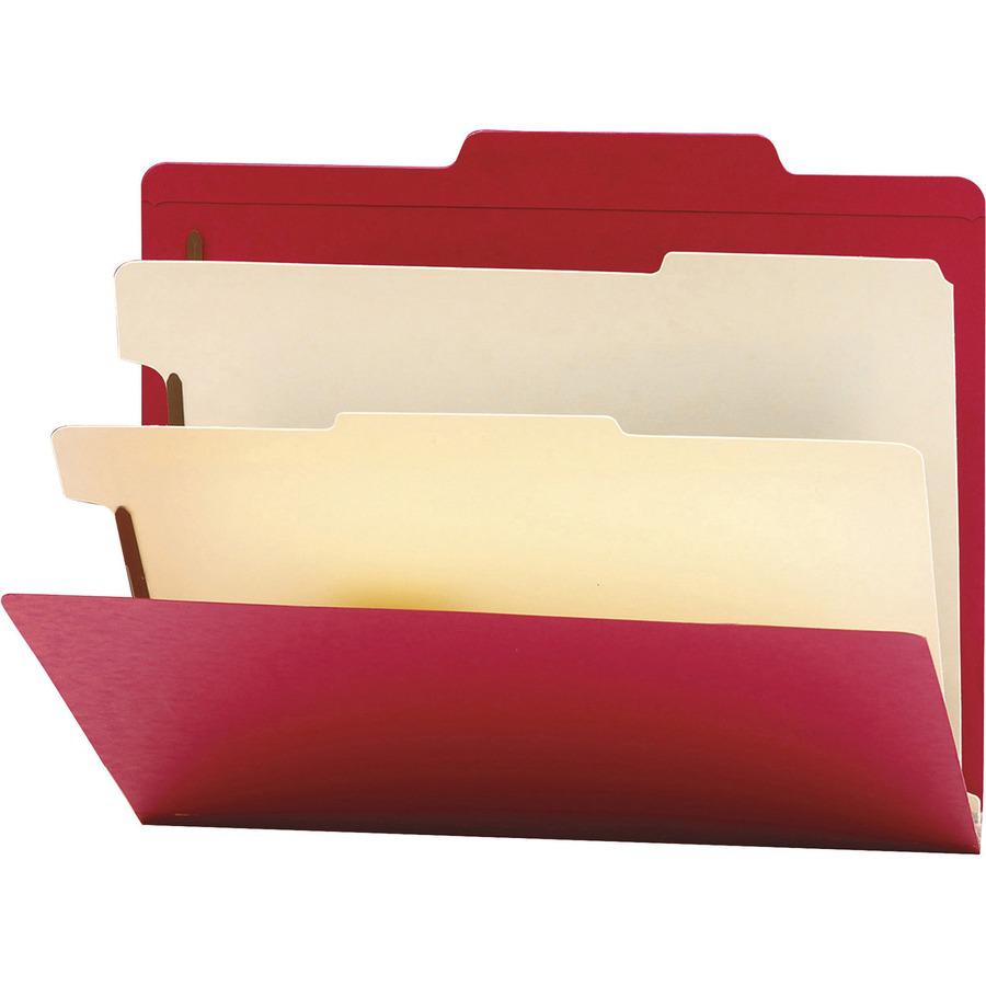 Smead Colored Classification Folders - Letter - 8 1/2" x 11" Sheet Size - 2" Expansion - 2" Fastener Capacity for Folder - 2/5 Tab Cut - Right of Center Tab Location - 2 Divider(s) - 18 pt. Folder Thi. Picture 6
