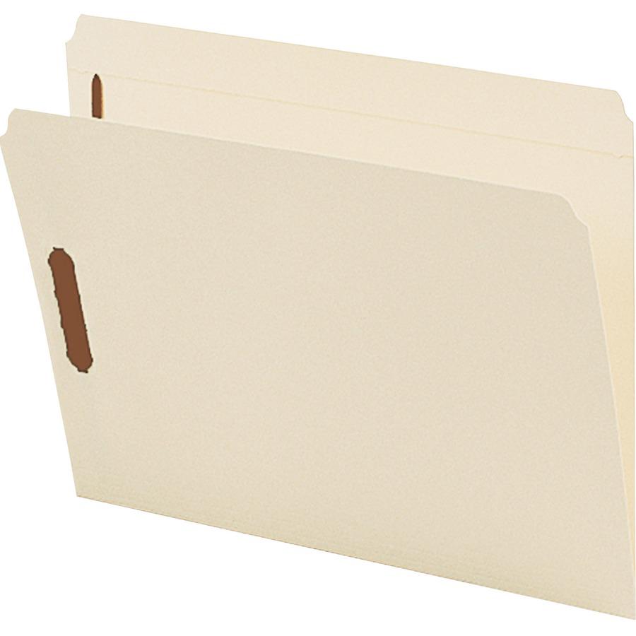 Smead Straight Tab Cut Letter Recycled Fastener Folder - 8 1/2" x 11" - 3/4" Expansion - 2 x 2K Fastener(s) - 2" Fastener Capacity for Folder - Manila - Manila - 10% Recycled - 50 / Box. Picture 5