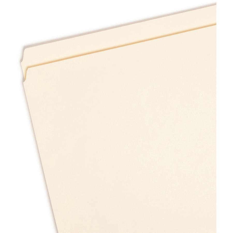 Smead Straight Tab Cut Legal Recycled Top Tab File Folder - 8 1/2" x 14" - 3/4" Expansion - Manila - Manila - 10% Recycled - 100 / Box. Picture 6