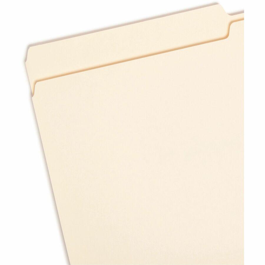 Smead 1/2 Tab Cut Legal Recycled Top Tab File Folder - 8 1/2" x 14" - 3/4" Expansion - Top Tab Location - Assorted Position Tab Position - Manila - 10% Recycled - 100 / Box. Picture 6