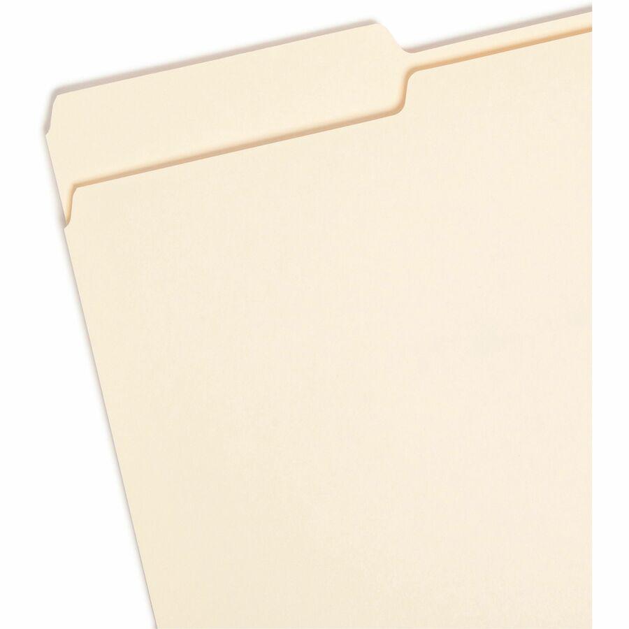 Smead 1/3 Tab Cut Legal Recycled Top Tab File Folder - 8 1/2" x 14" - 3/4" Expansion - Top Tab Location - First Tab Position - Manila - Manila - 10% Recycled - 100 / Box. Picture 6