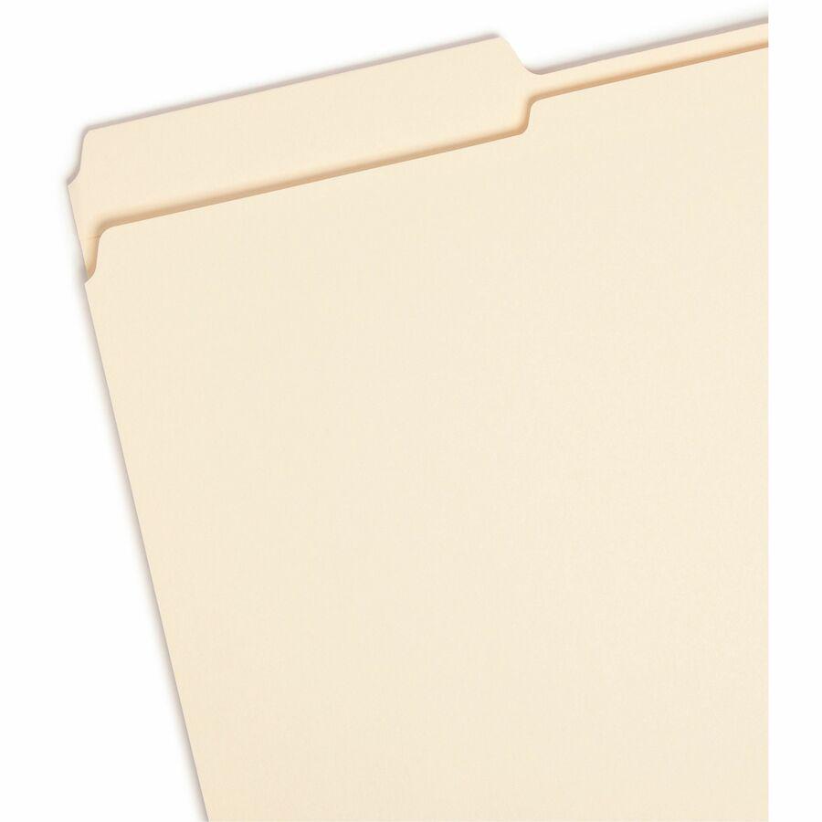 Smead 1/3 Tab Cut Legal Recycled Top Tab File Folder - 8 1/2" x 14" - 3/4" Expansion - Top Tab Location - Assorted Position Tab Position - Manila - Manila - 10% Recycled - 100 / Box. Picture 8