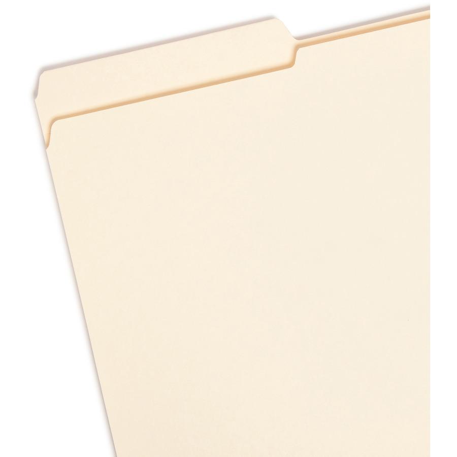 Smead 1/3 Tab Cut Legal Recycled Top Tab File Folder - 8 1/2" x 14" - 3/4" Expansion - Top Tab Location - Left Tab Position - Manila - Manila - 10% Recycled - 100 / Box. Picture 6
