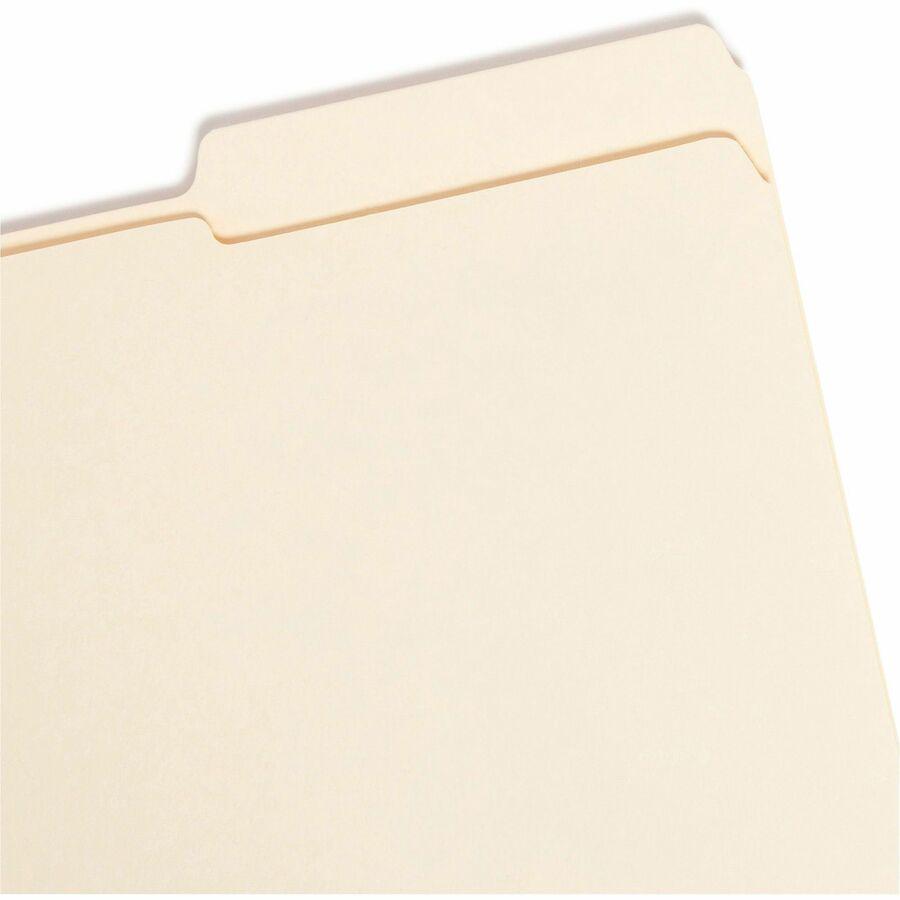 Smead 1/3 Tab Cut Legal Recycled Top Tab File Folder - 8 1/2" x 14" - 3/4" Expansion - Top Tab Location - Third Tab Position - Manila - 10% Recycled - 100 / Box. Picture 6