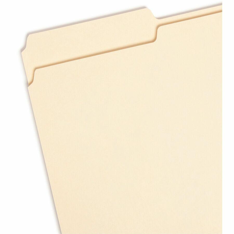 Smead 1/3 Tab Cut Legal Recycled Top Tab File Folder - 8 1/2" x 14" - 3/4" Expansion - Top Tab Location - Assorted Position Tab Position - Manila - 100% Recycled - 100 / Box. Picture 6