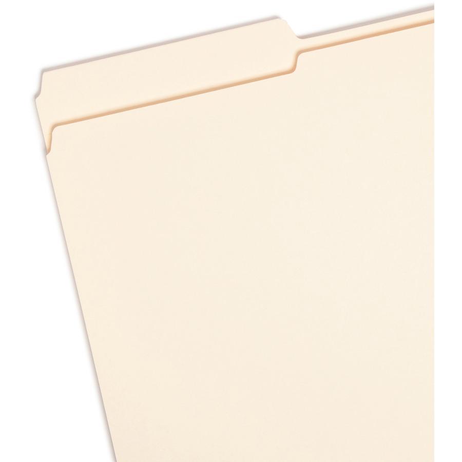 Smead 1/3 Tab Cut Legal Recycled Expanding File - 8 1/2" x 14" - 1 1/2" Expansion - Top Tab Location - Assorted Position Tab Position - Manila - Manila - 10% Recycled - 50 / Box. Picture 6