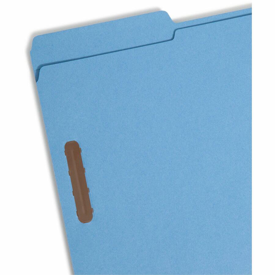Smead Colored 1/3 Tab Cut Legal Recycled Fastener Folder - 8 1/2" x 14" - 3/4" Expansion - 2 x 2K Fastener(s) - 2" Fastener Capacity for Folder - Top Tab Location - Assorted Position Tab Position - Bl. Picture 6