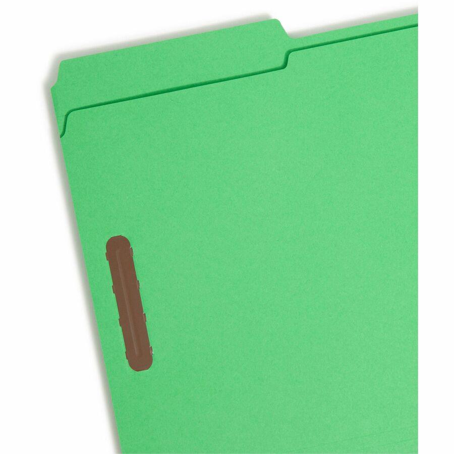 Smead Colored 1/3 Tab Cut Legal Recycled Fastener Folder - 8 1/2" x 14" - 3/4" Expansion - 2 x 2K Fastener(s) - 2" Fastener Capacity for Folder - Top Tab Location - Assorted Position Tab Position - Gr. Picture 6