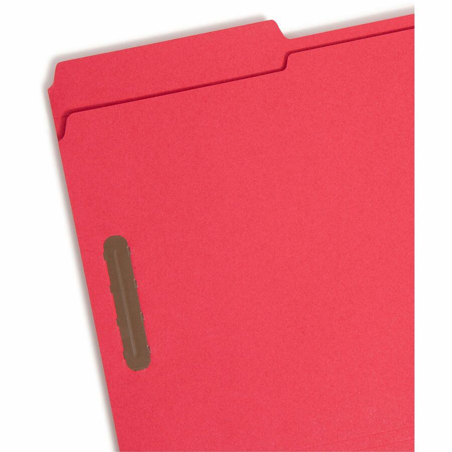 Smead Colored 1/3 Tab Cut Legal Recycled Fastener Folder - 8 1/2" x 14" - 3/4" Expansion - 2 x 2K Fastener(s) - 2" Fastener Capacity for Folder - Top Tab Location - Assorted Position Tab Position - Re. Picture 6