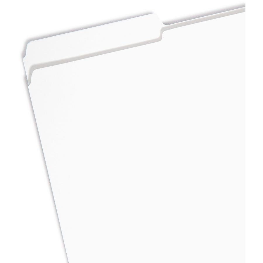 Smead Colored 1/3 Tab Cut Legal Recycled Top Tab File Folder - 8 1/2" x 14" - 3/4" Expansion - Top Tab Location - Assorted Position Tab Position - White - 10% Recycled - 100 / Box. Picture 4
