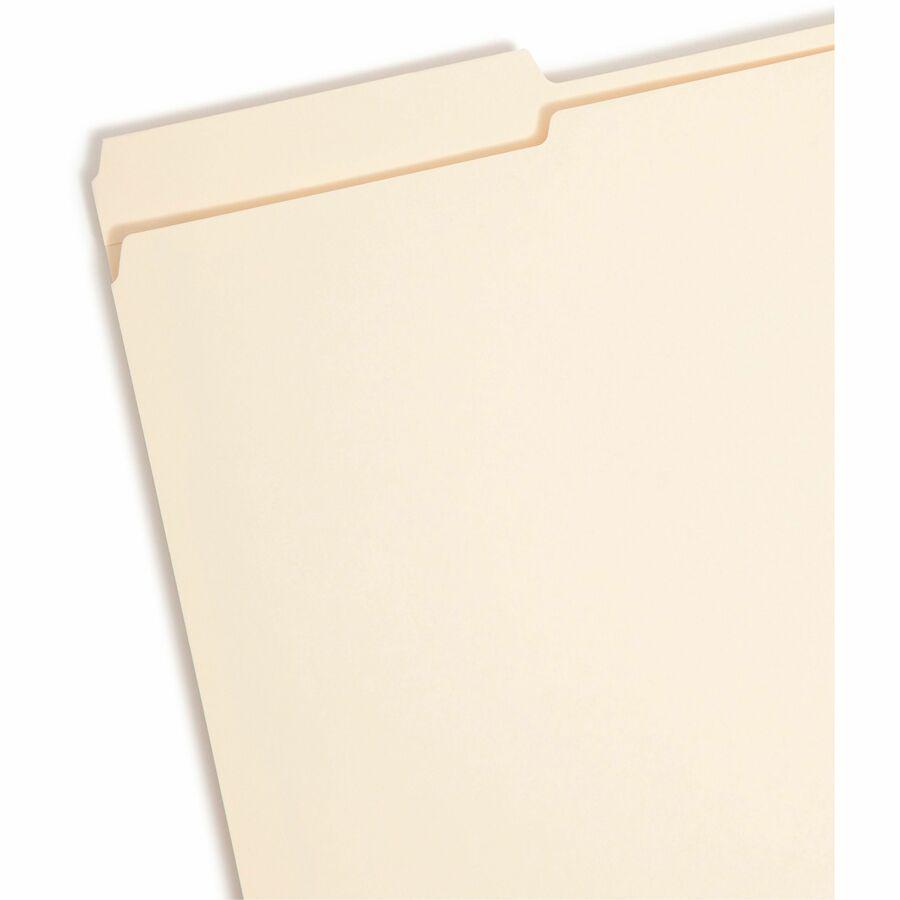 Smead 1/3 Tab Cut Legal Recycled Fastener Folder - 8 1/2" x 14" - 1 1/2" Expansion - 2 x 2B Fastener(s) - 1 1/2" Fastener Capacity for Folder - Top Tab Location - Assorted Position Tab Position - Mani. Picture 6