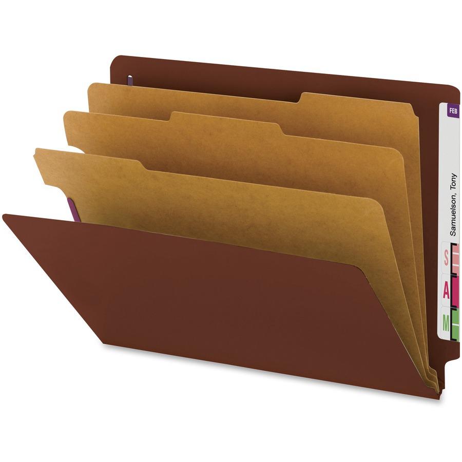 Smead 1/3 Tab Cut Letter Recycled Classification Folder - 8 1/2" x 11" - 3" Expansion - 2 x 2S Fastener(s) - 2" Fastener Capacity for Folder, 1" Fastener Capacity for Divider - End Tab Location - 3 Di. Picture 2