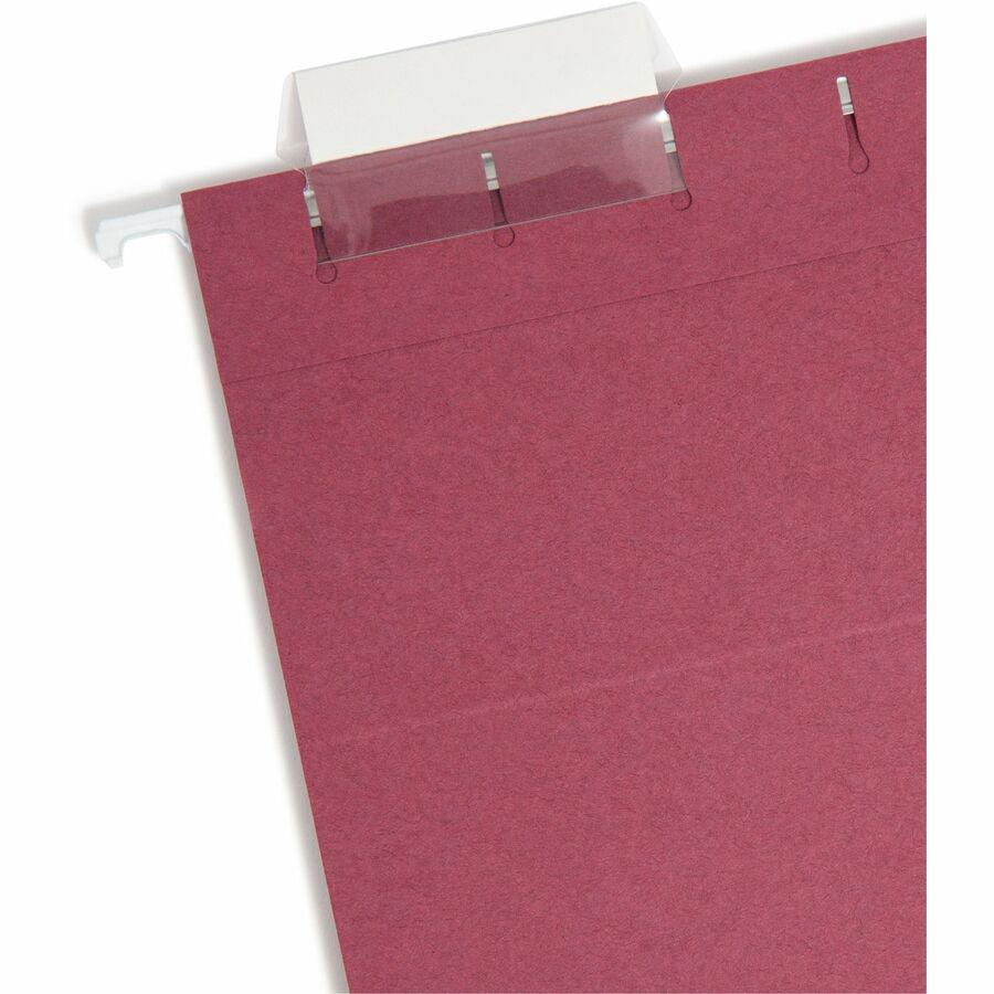 Smead Colored 1/5 Tab Cut Letter Recycled Hanging Folder - 8 1/2" x 11" - Top Tab Location - Assorted Position Tab Position - Gray, Maroon, Navy, Purple, Teal - 10% Recycled - 25 / Box. Picture 3